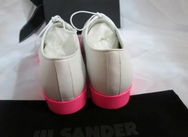 Suede Bit Loafers NEW JIL SANDER MEMPHIS BIANCO Shoe Loafer 36 / 6 PINK WHITE Patent Leather Derby