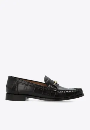 New Vara Chain Leather Loafers Alohas Rivet Loafers