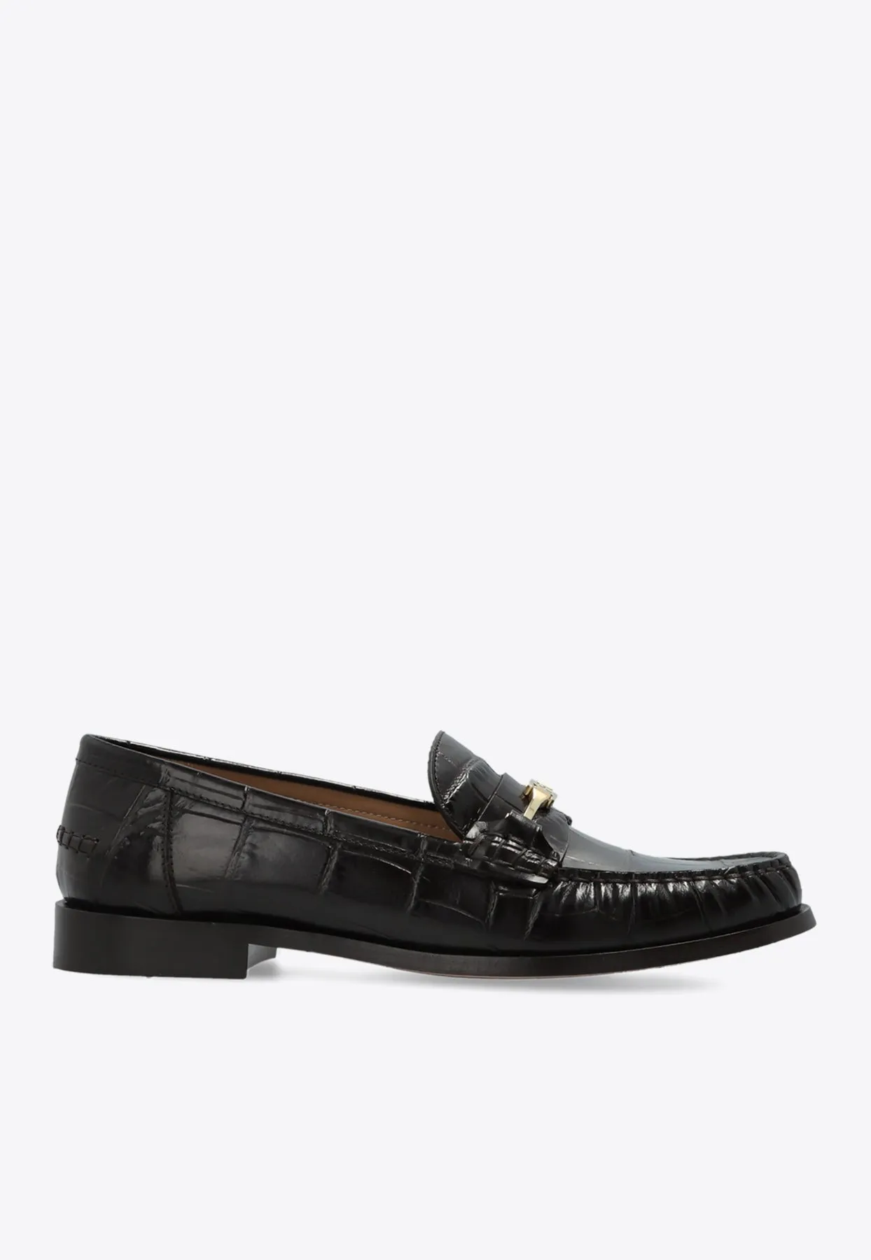 New Vara Chain Leather Loafers Loafers With Back Open