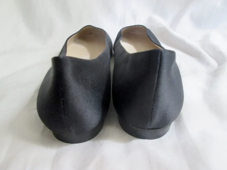 Horsebit Loafers Sale NEW Womens ANDREA CARRANO Italy Slip On Satin Leather SHOE 10 BLACK