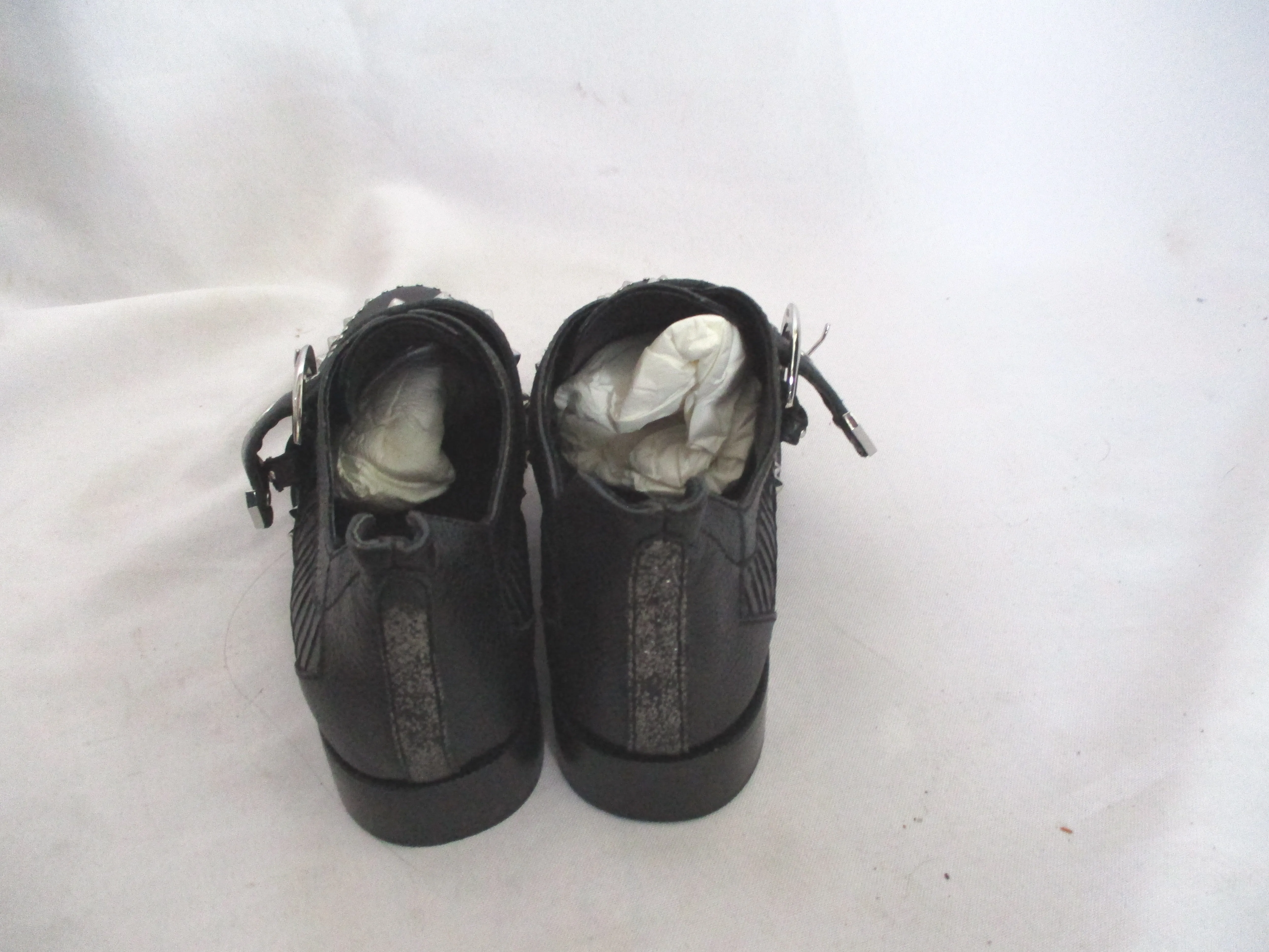 NEW ZADIG & VOLTAIRE SPIKE FLAT SHOE Buckle Oxford Punk Goth 36 BLACK Low Heeled Oxfords