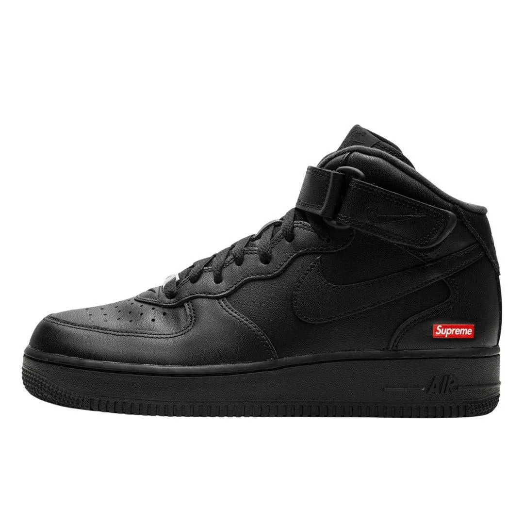 NIKE AIR FORCE 1 MID SUPREME LOGO BLACK Asics Shoes San Marcos Outlet