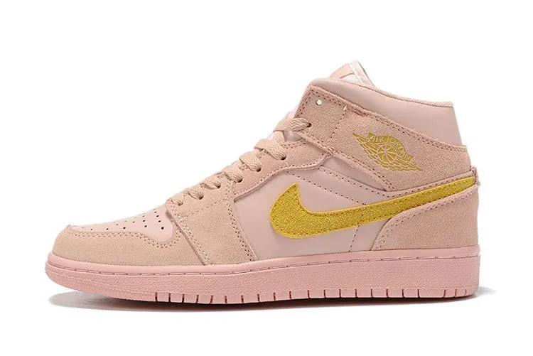 Nike Air Jordan 1 Mid 'Coral Gold' Sneaker Shoes Sale Men Size 7-12 Asics Deadlift Shoes