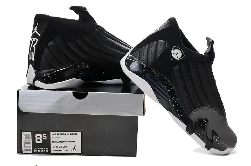 Nike Air Jordan 14 Retro Black Grey Sneaker Shoes Sale Men Size 7-13 Asics Winter Running Shoes Spikes
