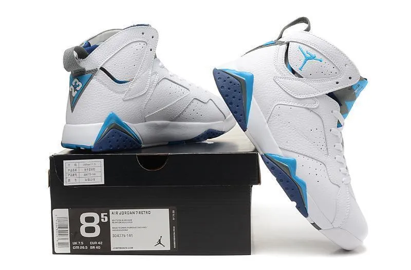 Nike Air Jordan 7 Retro White Blue Shoes Basketball Men Size US 7 - 13 Asics Gel-venture 8 Running Shoes Reviews