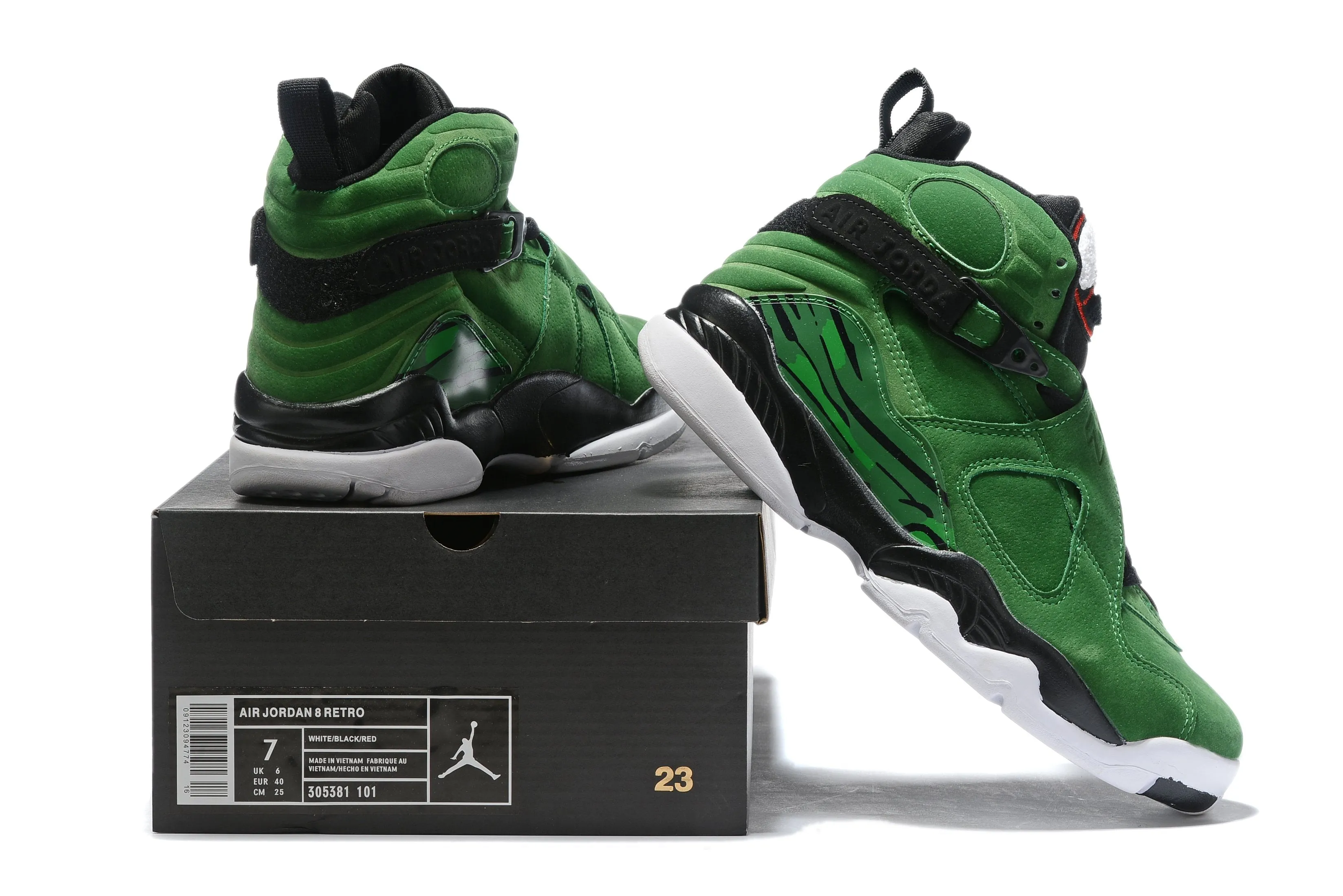 Best Casual Asics Shoes Nike Air Jordan 8 Retro 'Green Black' Sneaker Shoes Sale Men Size 8-13