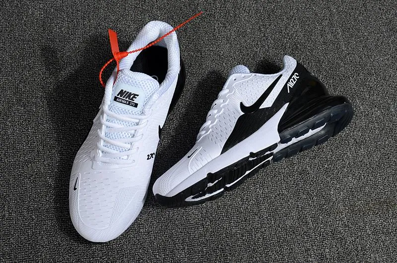 Nike Air Max 270 Black White Sneaker Shoes Sale Men Women Size 5.5 - 11 Asics Novablast Noosa Pixel Running Shoes