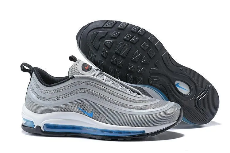 Asics Tennis Clay Shoes Nike Air Max 97 Ultra 17 Silve Grey Blue White Men Shoes Sale Size US 7, 8, 8.5, 9, 10, 11