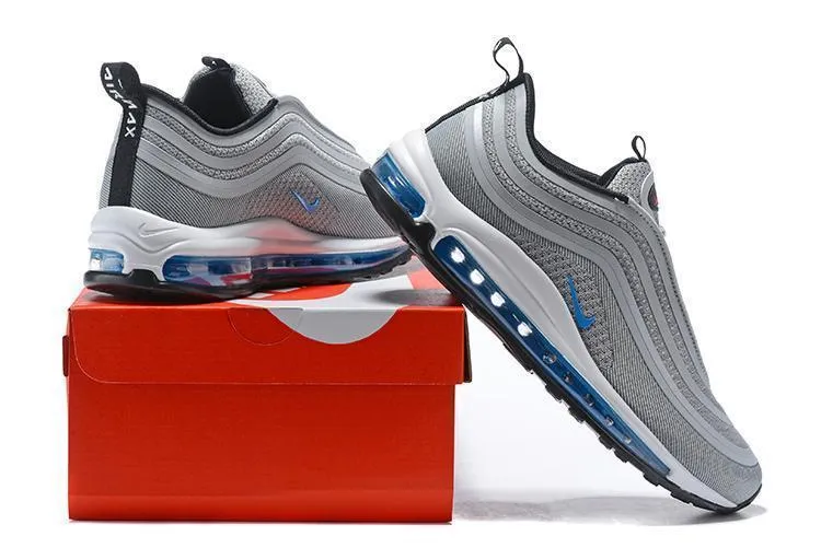 Nike Air Max 97 Ultra 17 Silve Grey Blue White Men Shoes Sale Size US 7, 8, 8.5, 9, 10, 11 Asics Dragon Shoes