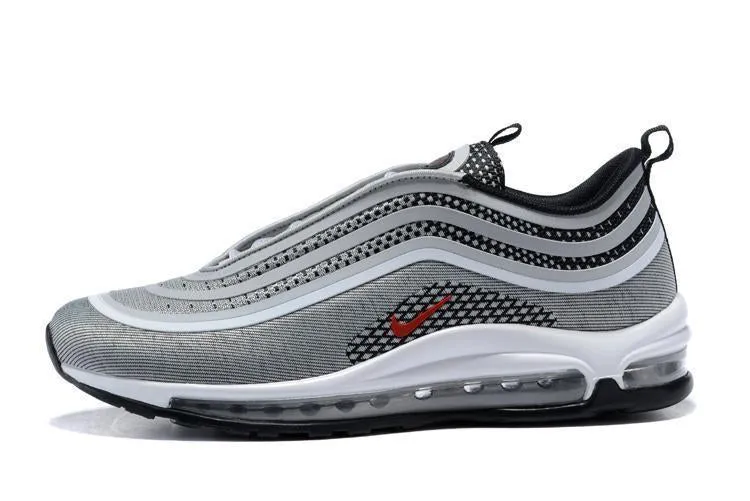 Nike Air Max 97 Ultra 17 Silve Grey Red White Men Shoes Sale Size US 7, 8, 8.5, 9, 10, 11 Asics Ex89 Sportstyle Shoes