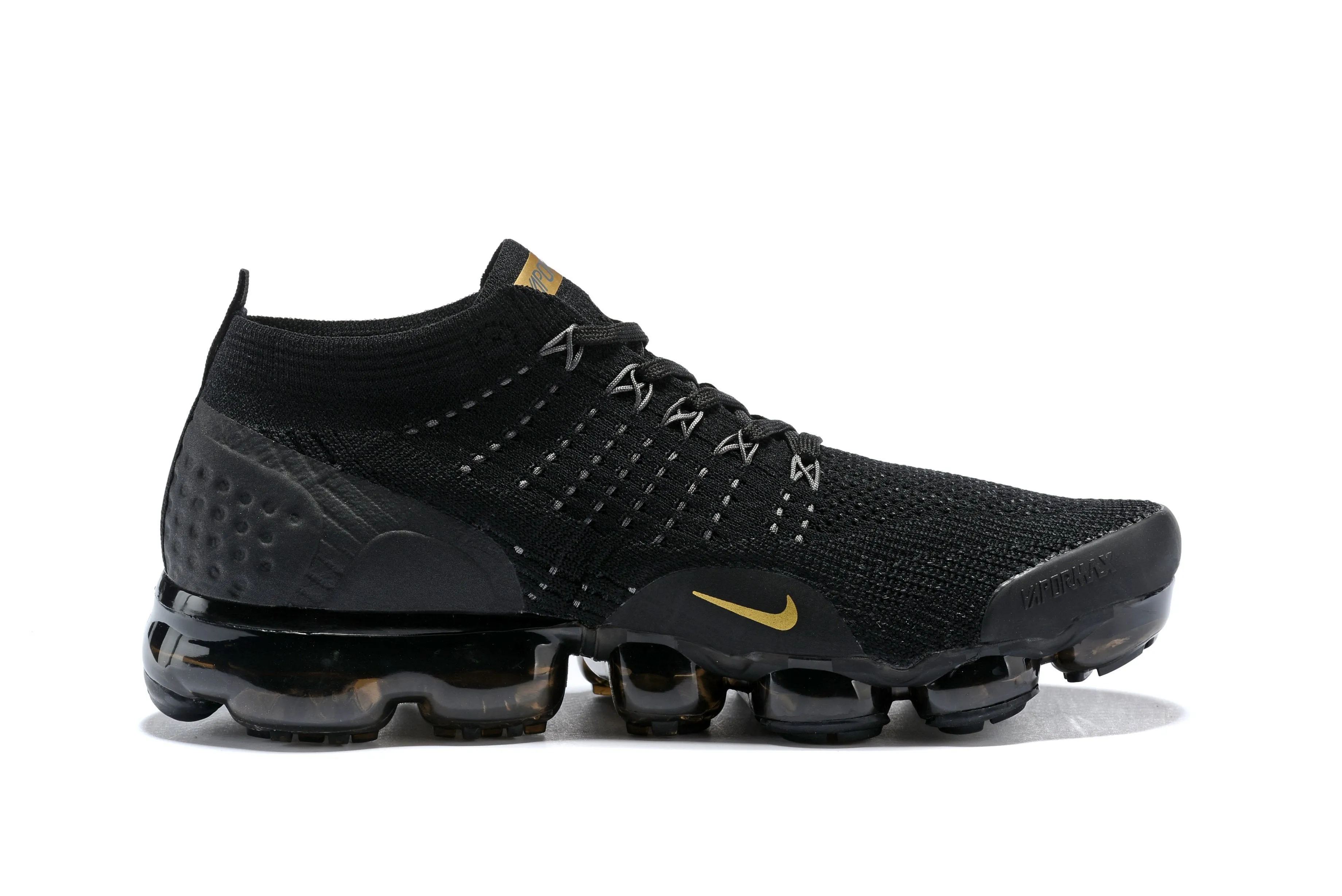 Nike Air Vapormax Flyknit 2 Black Gold Shoes Sneakers Men Sale Size US 7, 8, 8.5, 9, 10, 11 Culture Sneakers