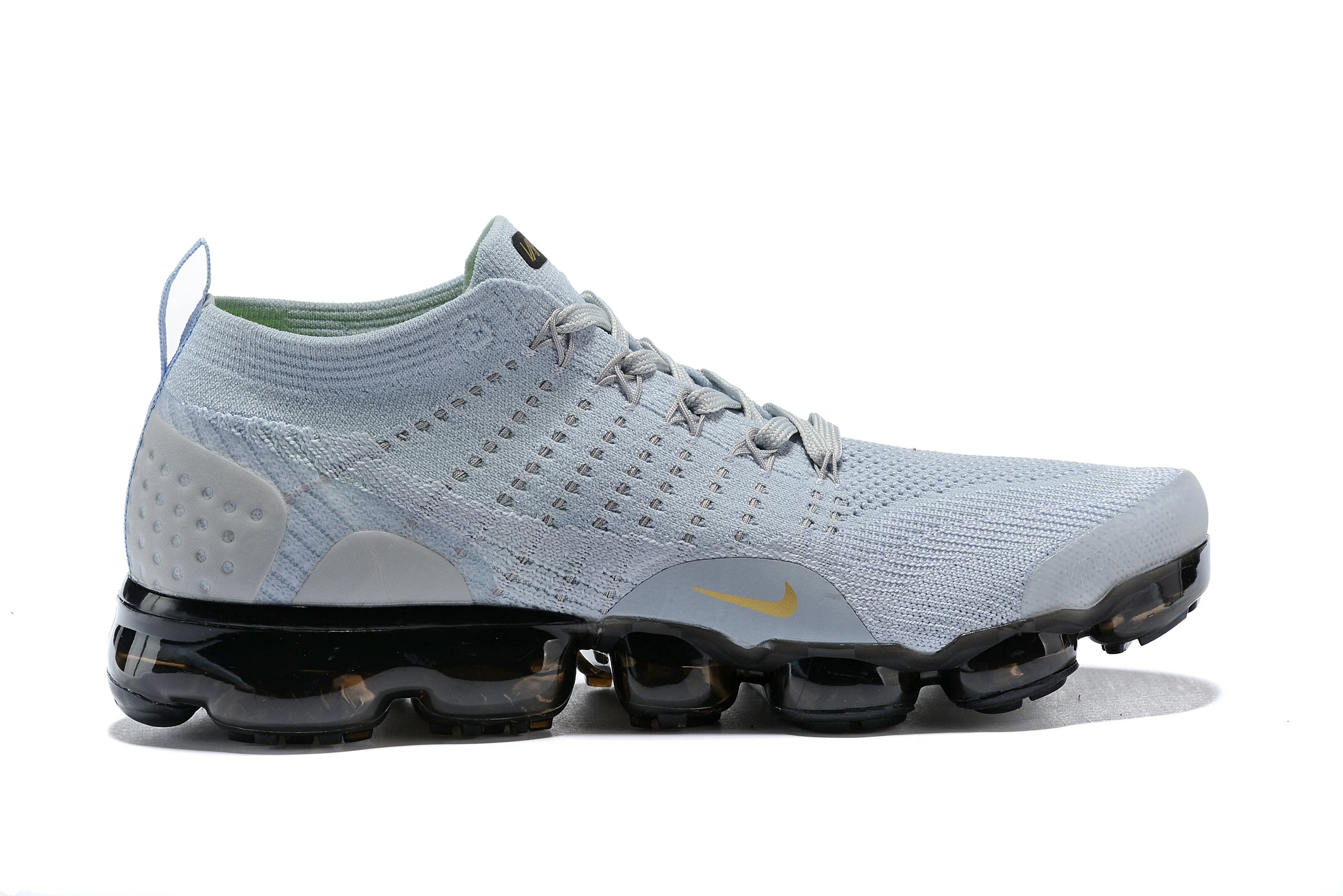 Sneakers And Denim Nike Air Vapormax Flyknit 2 Grey Gold Shoes Sneakers Men !!! CYBER MONDAY SALE !!!