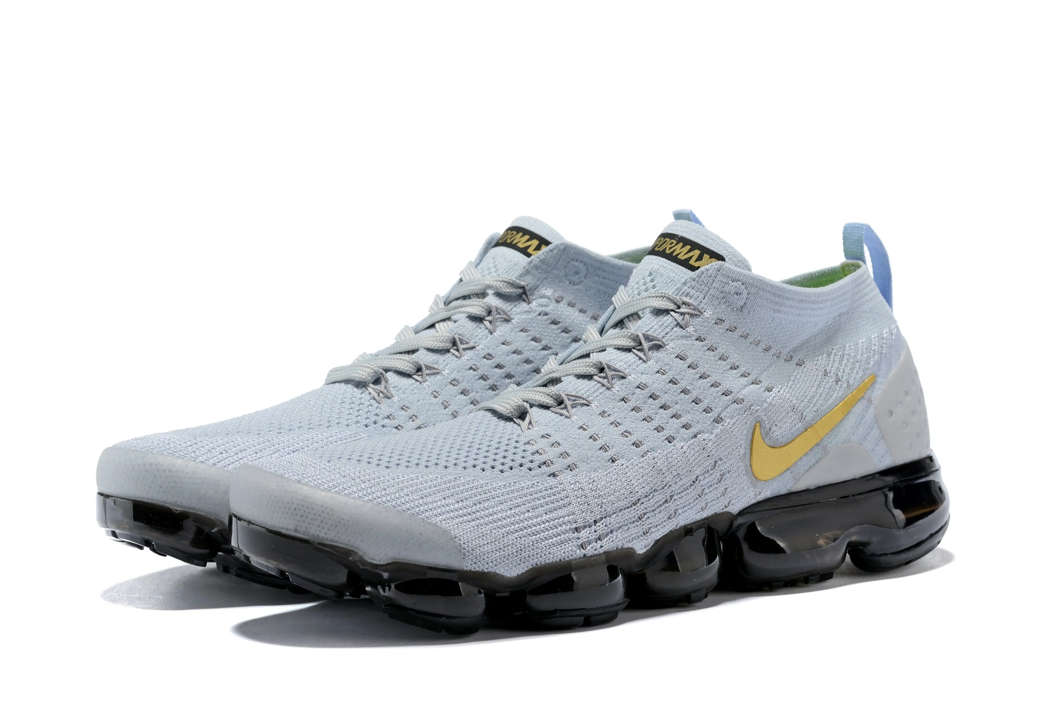 Nike Air Vapormax Flyknit 2 Grey Gold Shoes Sneakers Men Sale Size US 7, 8, 8.5, 9, 10, 11 Wide Foot Sneakers