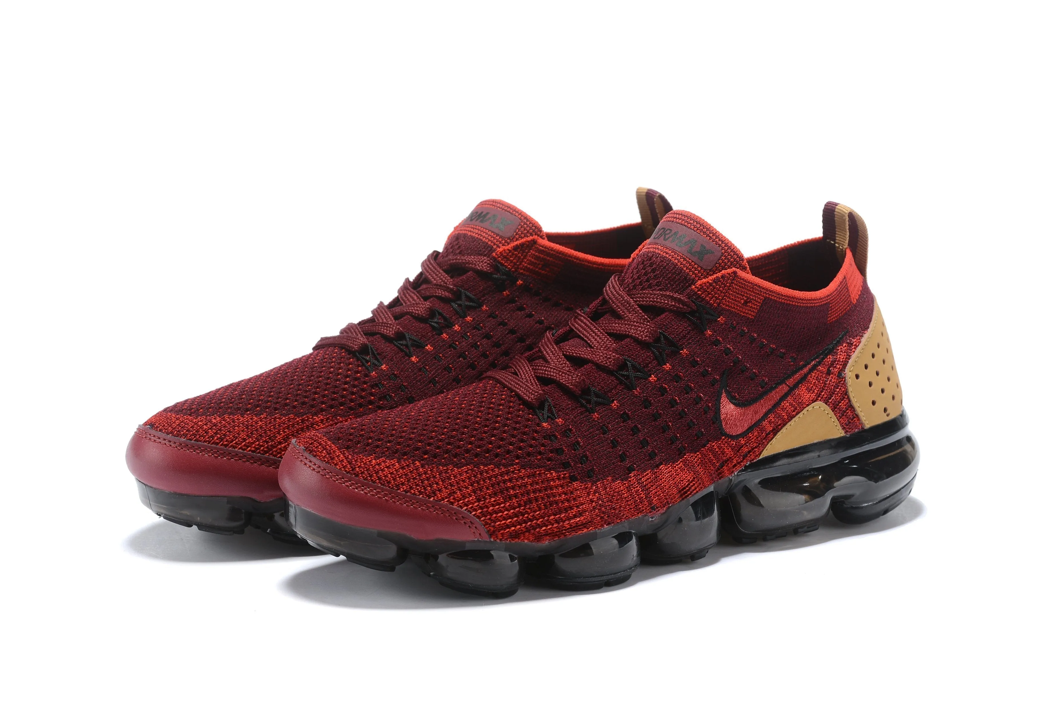 Nike Air Vapormax Flyknit 2 Red Brown Shoes Sneakers Men Sale Size US 7-11 Memory Foam Slip On Sneakers