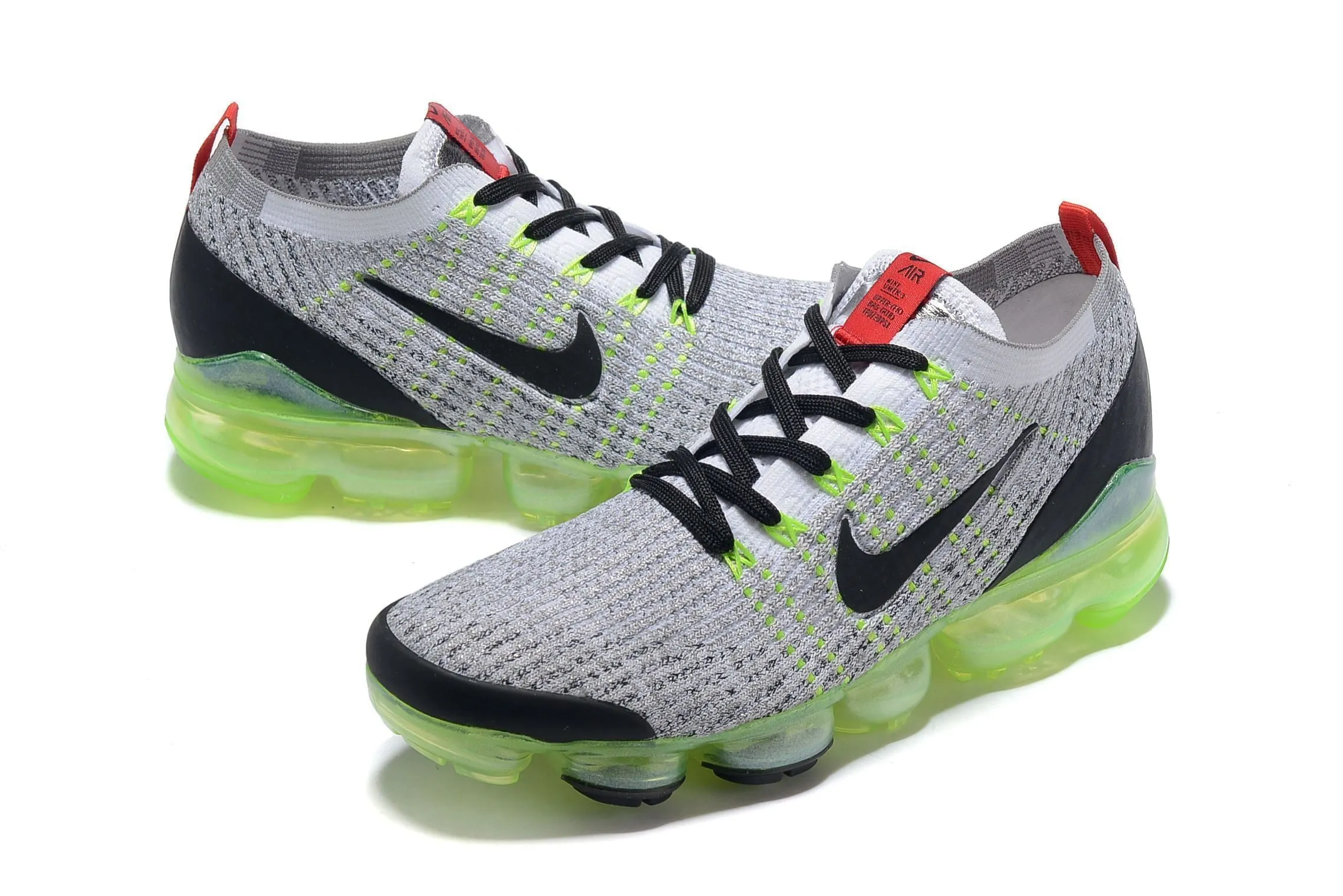 Nike Air Vapormax Flyknit 3 "Neon" Grey Black White Shoes Sneakers Men Sale Size US 7, 8, 8.5, 9, 10, 11 Otomix Sneakers