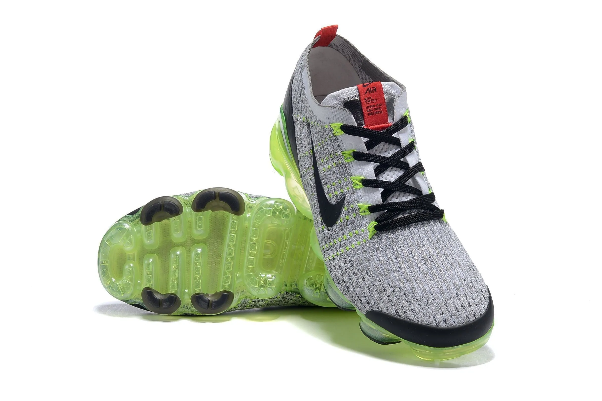 Nike Air Vapormax Flyknit 3 "Neon" Grey Black White Shoes Sneakers Men Sale Size US 7, 8, 8.5, 9, 10, 11 Wide Golf Sneakers