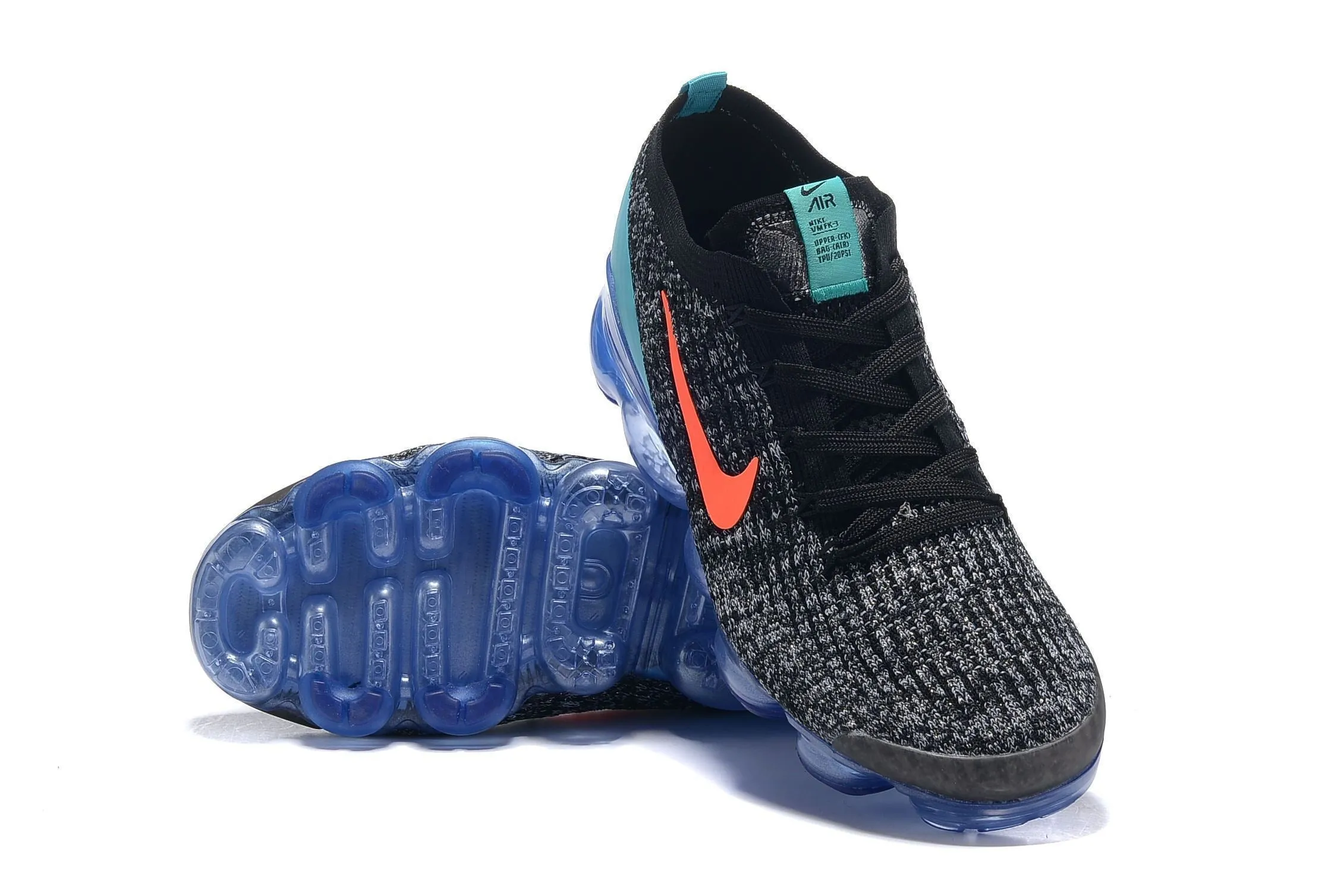 Coloring Pages Sneakers Nike Air Vapormax Flyknit 3 Black White Blue Shoes Sneakers Men Sale Size US 7, 8, 8.5, 9, 10, 11