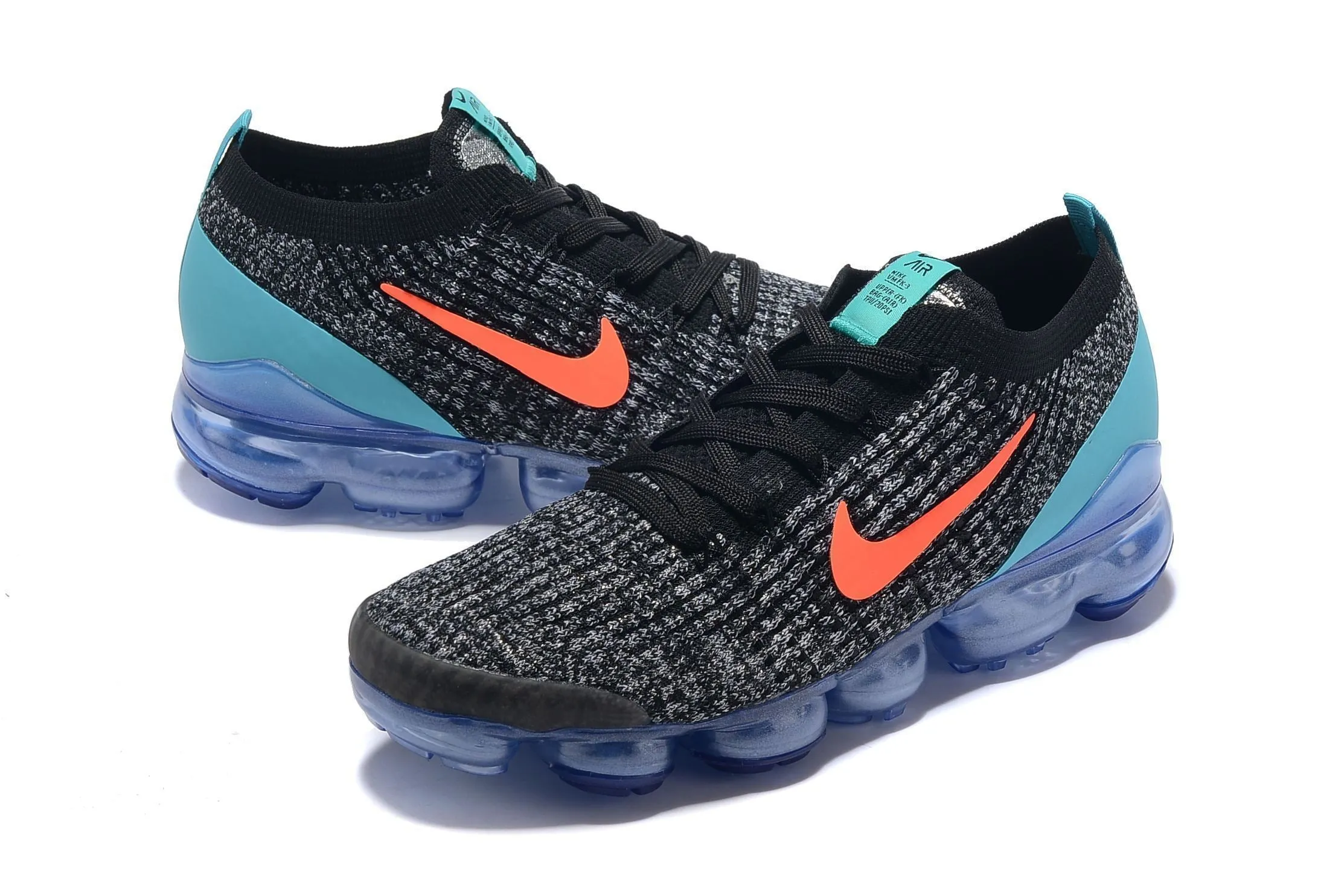 Nike Air Vapormax Flyknit 3 Black White Blue Shoes Sneakers Men Sale Size US 7, 8, 8.5, 9, 10, 11 Neptune Sneakers