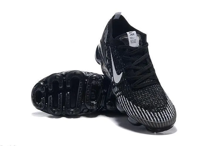 Painting Sneakers Nike Air Vapormax Flyknit 3 Black White Shoes Sneakers Men !!! CYBER MONDAY SALE !!!
