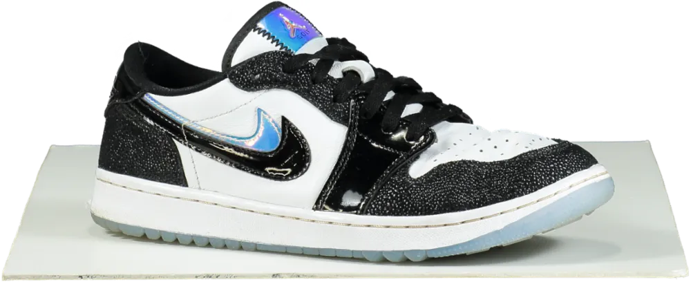 Nike Black and White Air Jordan 1 Low Golf Shoes UK 7.5 Ff Blast Asics Shoes