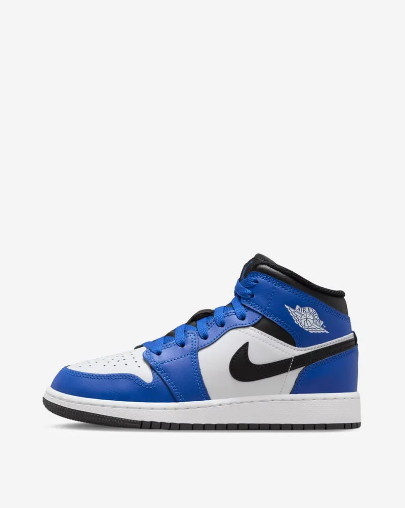 Nike Kids' Air Jordan 1 Mid Shoes - Game Royal / White / Black Asics Indoor Soccer Shoes