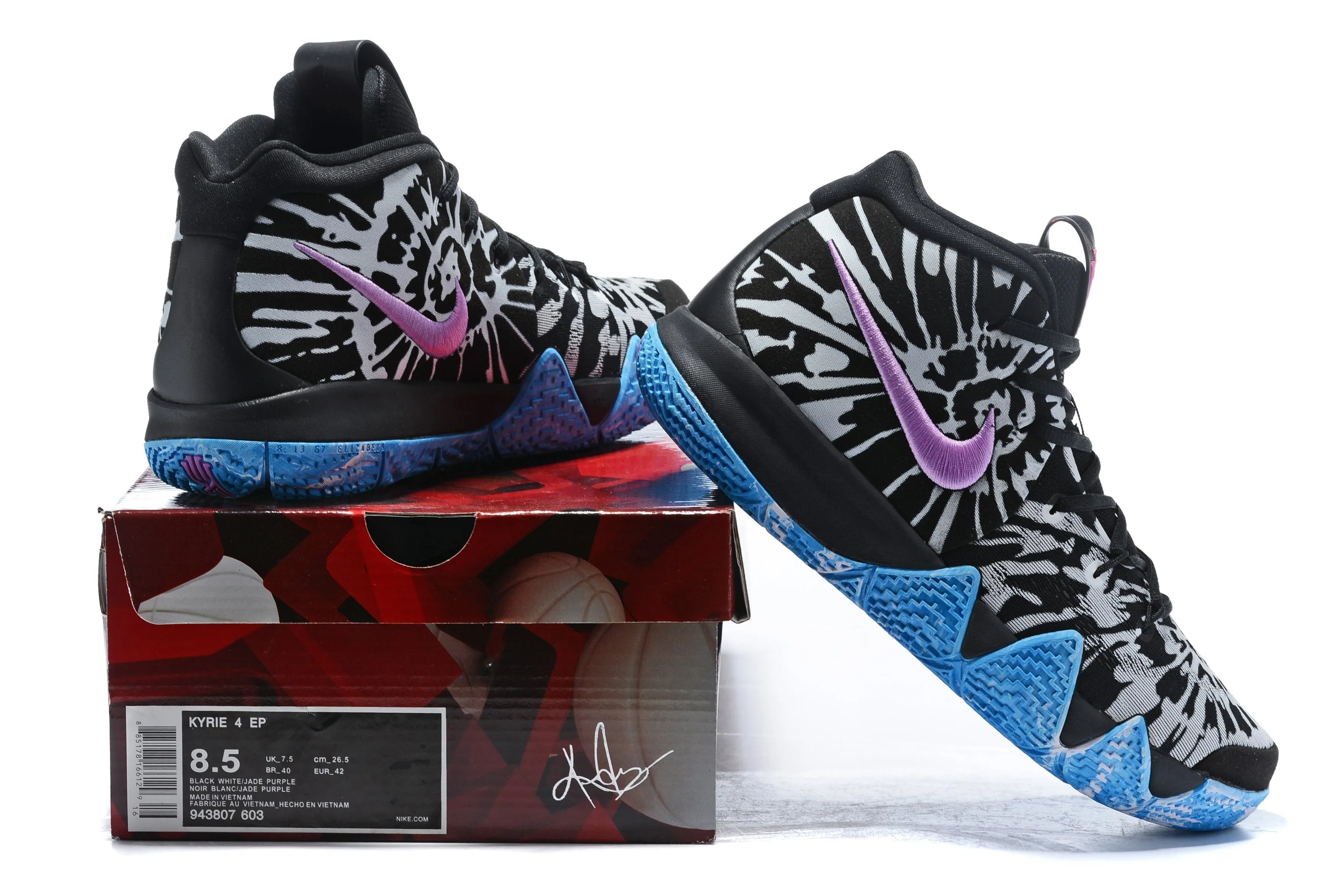 Best Asics Running Shoes 2022 Nike Kyrie 4 Black White Jade Purple Men Basketball Shoes Sale Size US 7-12
