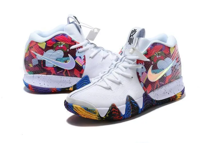 Nike Kyrie 4 Madness NCAA White Multicolor Basketball Shoes Sneaker Sale Size US 7-12 Asics Snapdown Wrestling Shoes