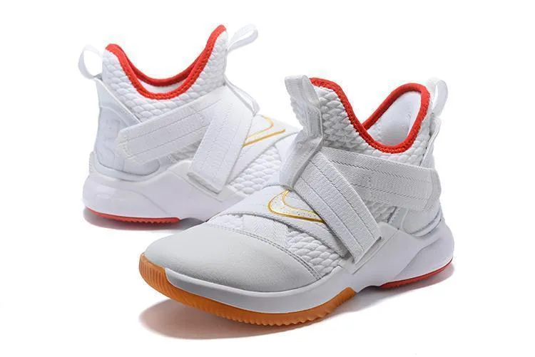Asics Running Shoes Classic Nike Lebron Soldier XII 12 SFG EP Grey White Red Men Shoes Sale Size US7,8,8.5,9,10,11,12