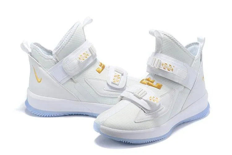 Nike Lebron Soldier XIII 13 White Gold Men Sneaker Shoes Sale Size US 7-12 Asics Gel Fastball 3 Squash Shoes