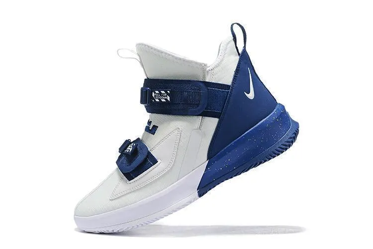 Weightlifting Shoes Asics Nike Lebron Soldier XIII 13 White/Navy Men Sneaker Shoes Sale Size US 7-12