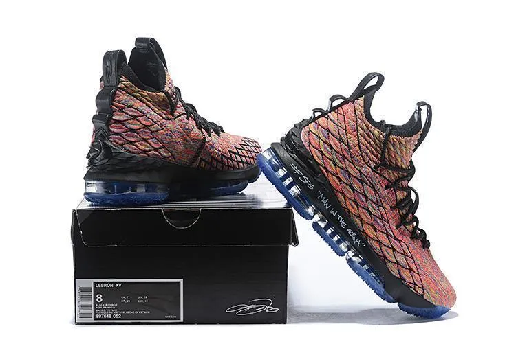 Nike Lebron XV 15 Black Rainbow Blue Men Shoes Sale Size US 7-12 Asics Laceless Shoes