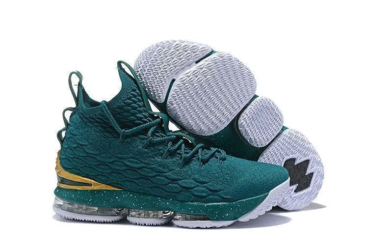 Nike Lebron XV 15 Dark Green Gold Men Shoes Sale Size US 7-12 Asics Shoes Kayano 22