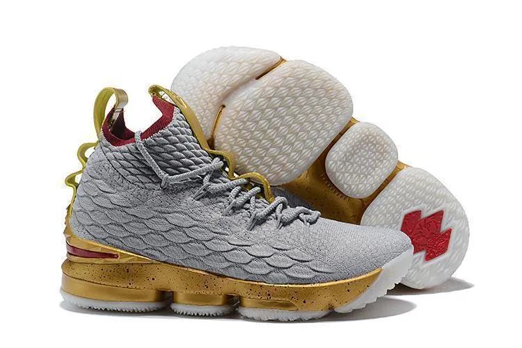 Asics Netburner Ballistic Volleyball Shoes Nike Lebron XV 15 Grey Gold Bordeaux Men Shoes Sale Size US 7-12