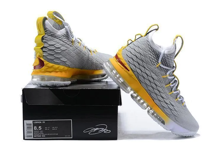 Nike Lebron XV 15 Grey Gold Yellow Men Shoes Sale Size US 7-12 Asics Gt Trail Running Shoes