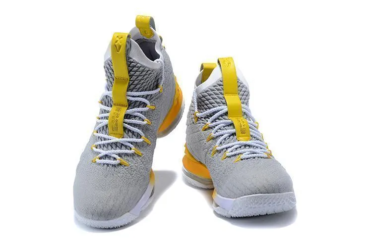 Asics Shoes For Neutral Runners Nike Lebron XV 15 Grey Gold Yellow Men Shoes Sale Size US 7-12