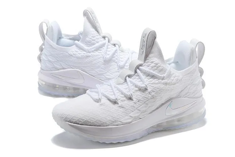 Nike Lebron XV 15 Low EP All White Men Shoes Sale Size US7,8,8.5,9,10,11,12 Asics Running Training Shoes