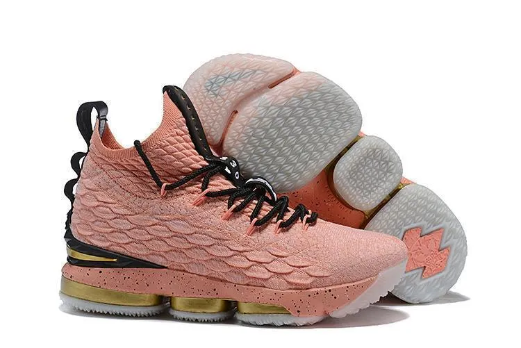 Asics Shoes Price Nike Lebron XV 15 Pink Gold Men Shoes Sale Size US 7-12