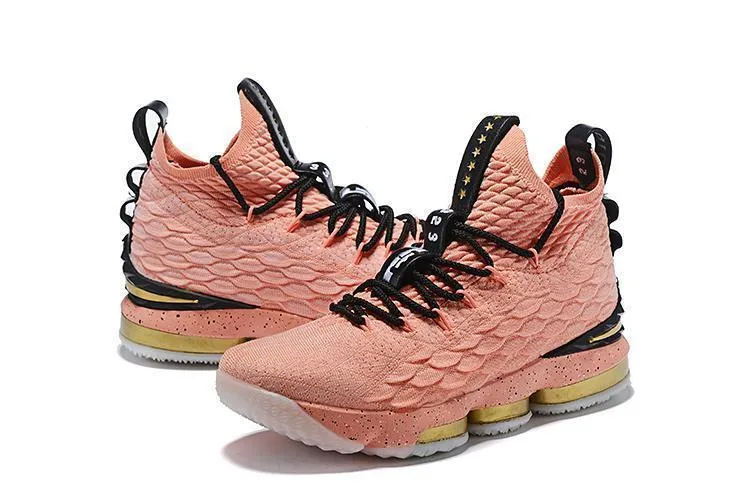 Asics Shoes Review Nike Lebron XV 15 Pink Gold Men Shoes Sale Size US 7-12