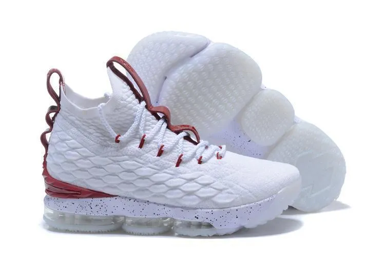 Nike Lebron XV 15 White Bordeaux Red Men Shoes Sale Size US 7-12 Shoes That Look Like Asics