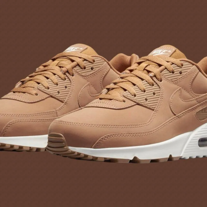 Nike Men's Air Max 90 Premium Shoes - Flax / Sail Best Asics Distance Running Shoes