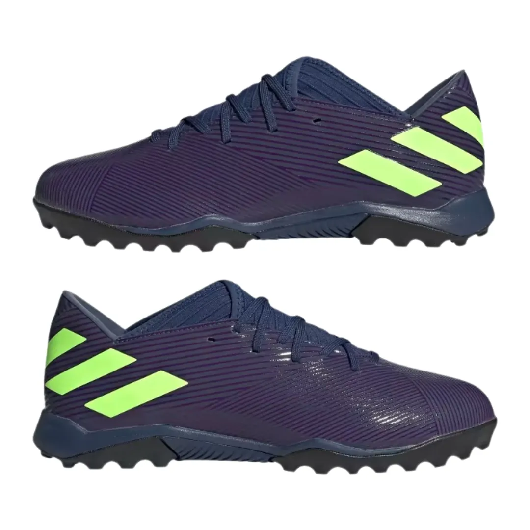 Adidas Kamanda Shoes Adidas - Men's Nemeziz Messi 19.3 TF 'Tech Indigo' - Tech Indigo / Signal Green / Glory Purple