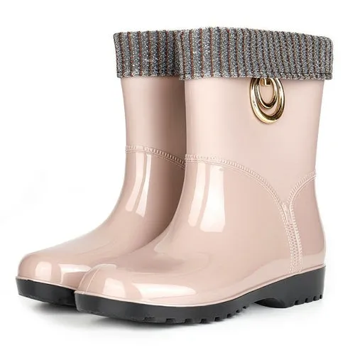 Fashion Rain Boots Women Waterproof Rubber Work Shoes Bottine Femme Dirty Work