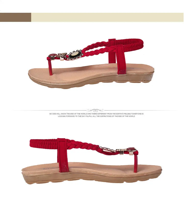 Women Sandals Summer Flat Sandals With Flowers Bohemian Women Flip Flops Concise Women Shoes Beach Sandals Rider Grendene Flip Flops