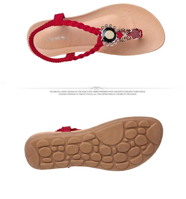 Ancient Greek Sandals Jelly Flip Flops Women Sandals Summer Flat Sandals With Flowers Bohemian Women Flip Flops Concise Women Shoes Beach Sandals