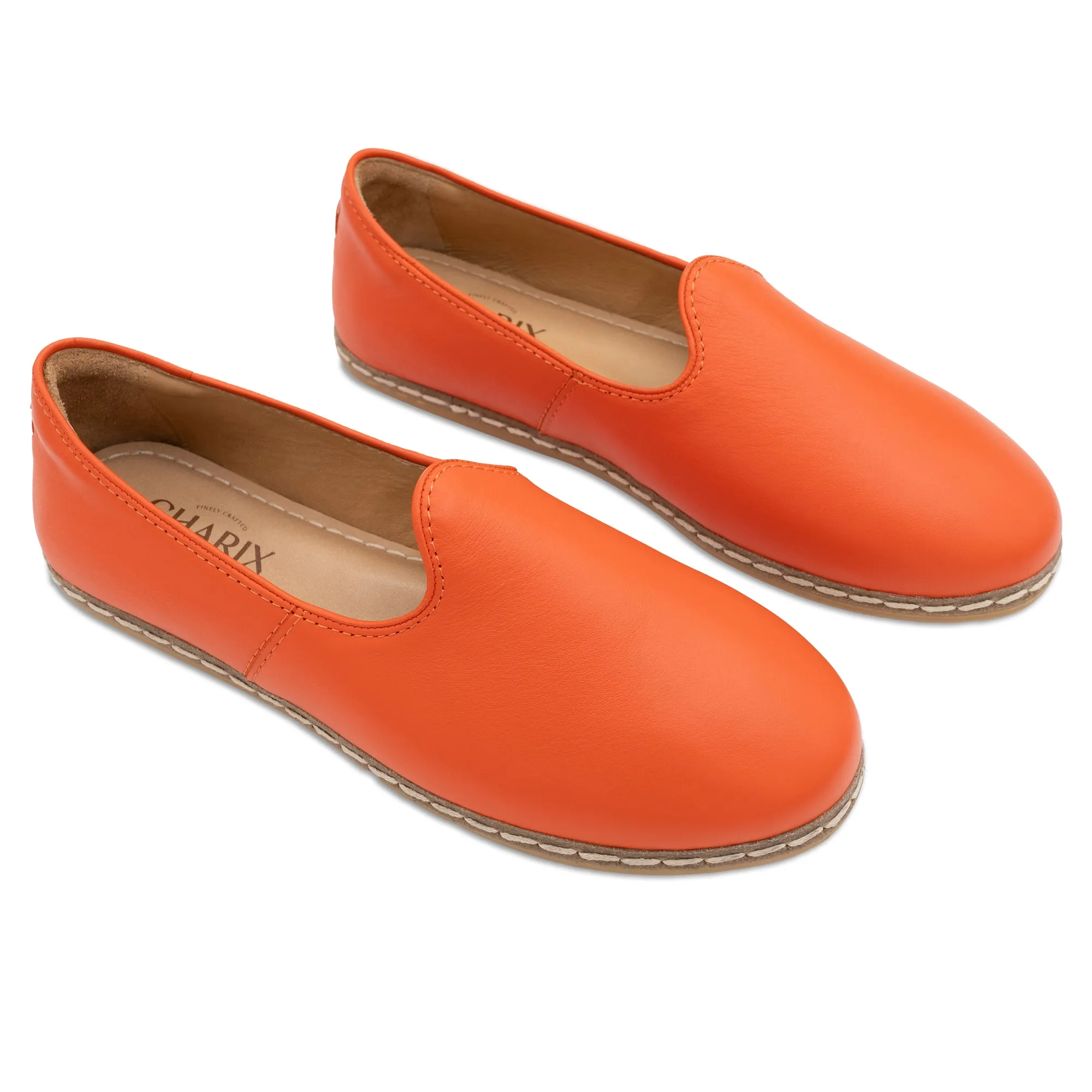 Orange Slip Ons for Men Stretchy Slip On Shoes