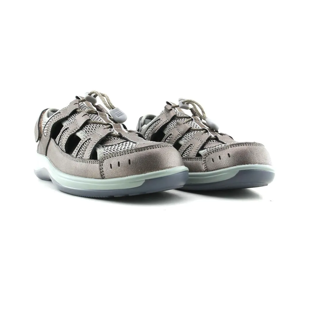 Japanese Wooden Slippers Othrofeet Women Verona Heel Strap - Pewter