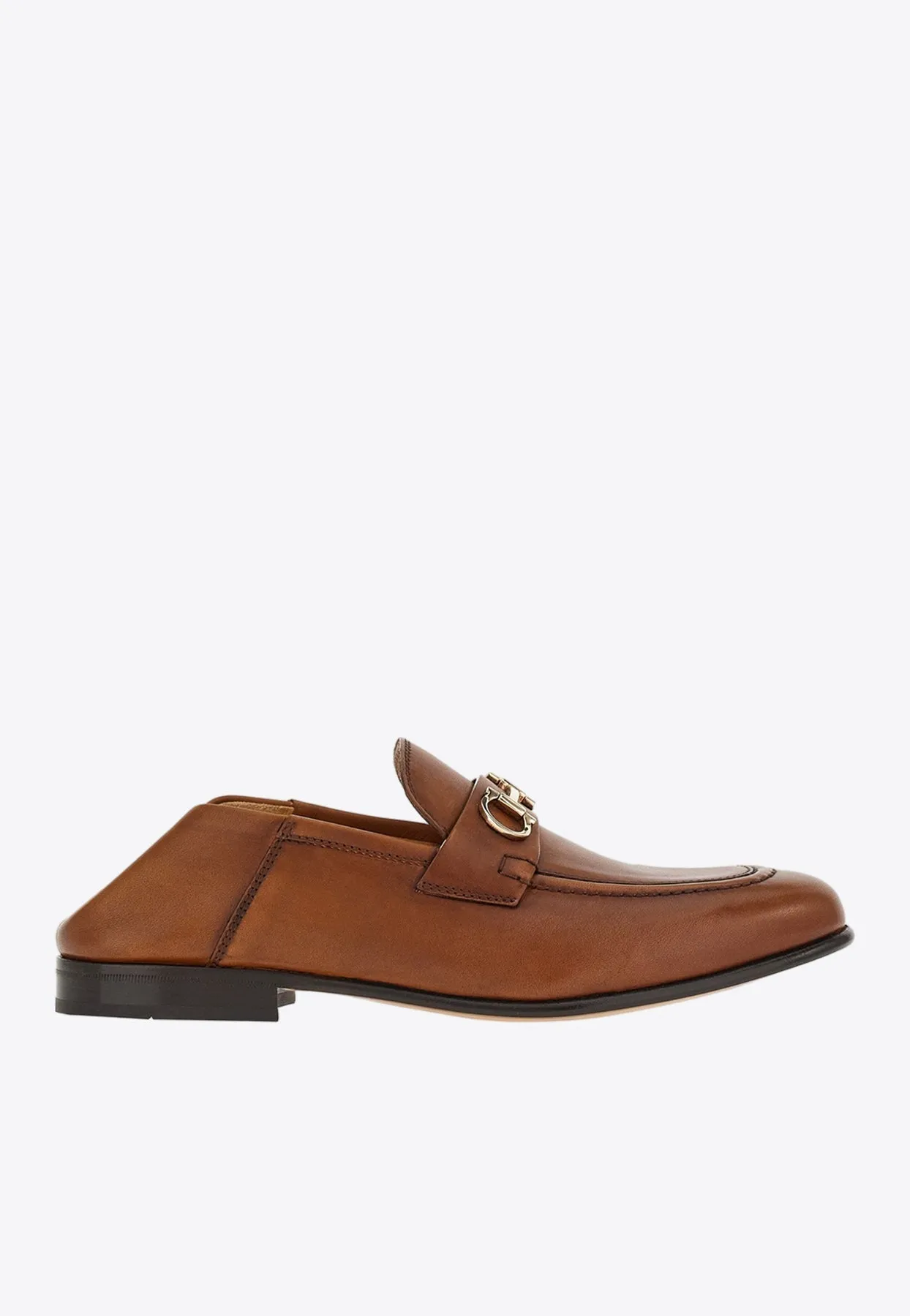 Old Man Loafers Ottone Gancini Leather Loafers