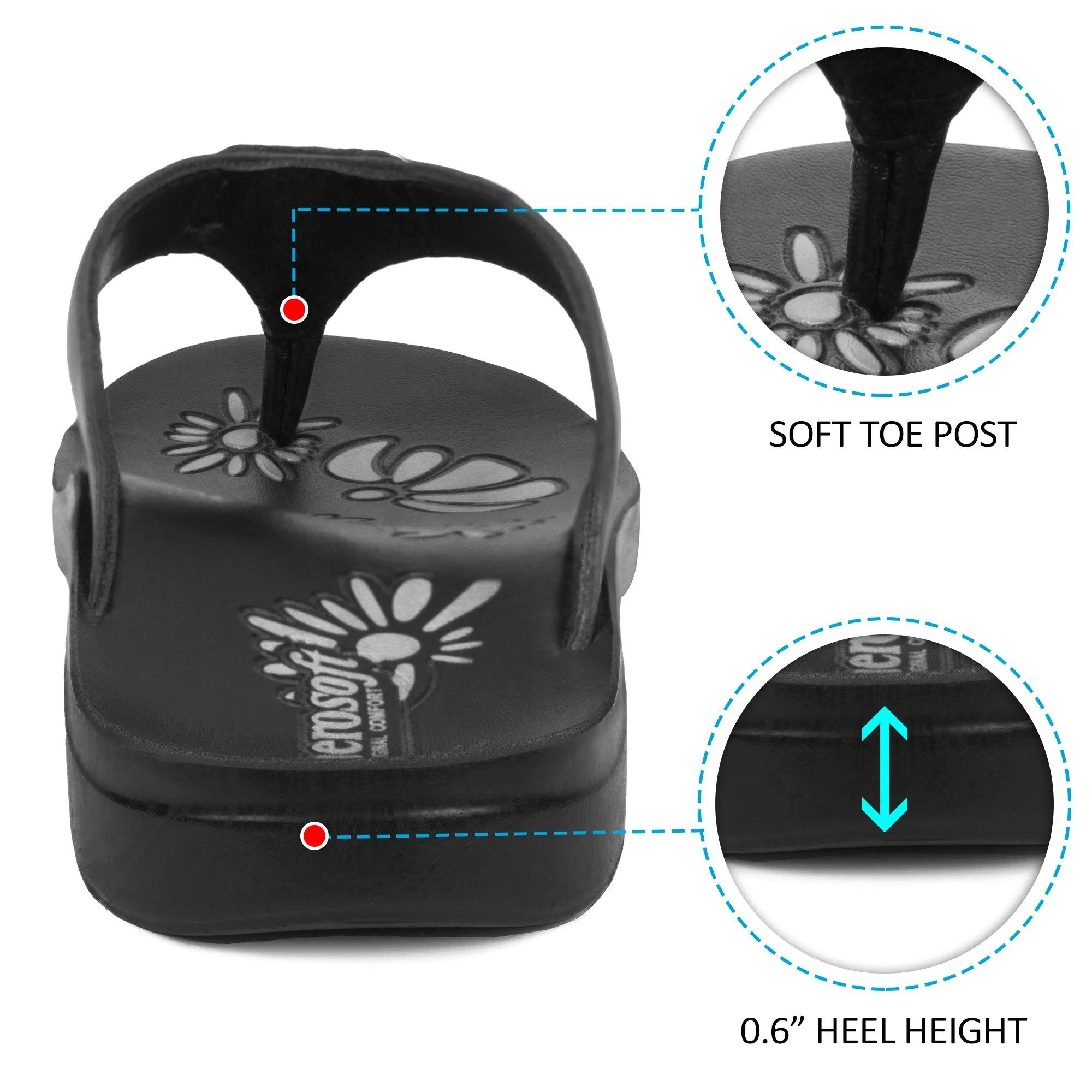 Size 6 Flip Flops Aerosoft - Paradigm S6002 Trendy Thong Summer Comfy Floral Footbed Flip Flops For Women