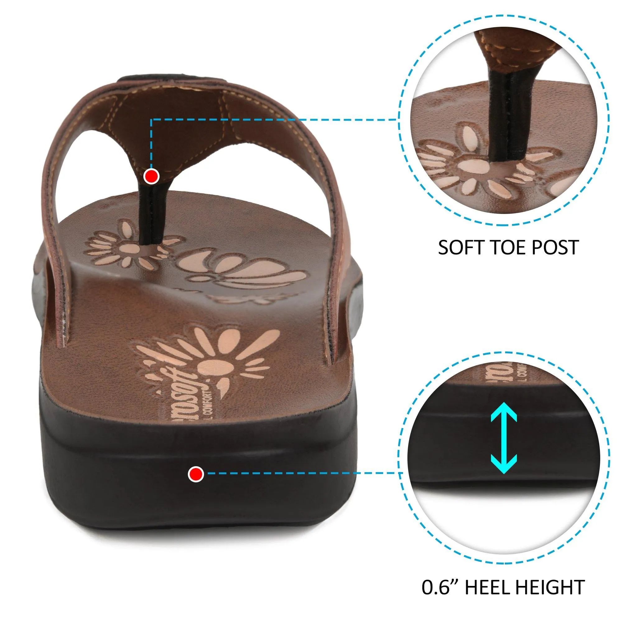 Bow Jelly Flip Flops Aerosoft - Paradigm S6002 Trendy Thong Summer Comfy Floral Footbed Flip Flops For Women