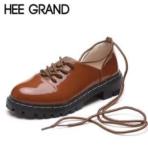 Women Oxfords Lace-Up Casual British Style Platform Shoes Randolooh Hotel Oxfords